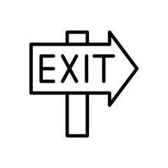 Poster - Sign, exit icon. Simple line, outline vector elements of firefighters icons for ui and ux, website or mobile application