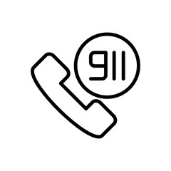 Fototapete - Phone, emergency icon. Simple line, outline vector elements of firefighters icons for ui and ux, website or mobile application