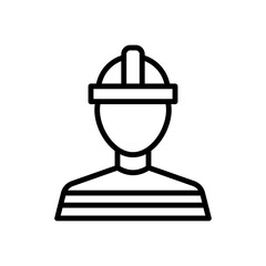Poster - Firefighter, avatar icon. Simple line, outline vector elements of firefighters icons for ui and ux, website or mobile application