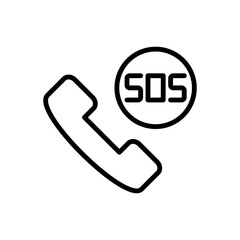 Poster - Phone, sos icon. Simple line, outline vector elements of firefighters icons for ui and ux, website or mobile application