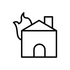 Poster - House, fire icon. Simple line, outline vector elements of firefighters icons for ui and ux, website or mobile application