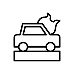 Poster - Car, fire icon. Simple line, outline vector elements of firefighters icons for ui and ux, website or mobile application