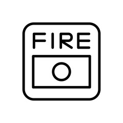 Poster - Fire, button icon. Simple line, outline vector elements of firefighters icons for ui and ux, website or mobile application