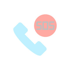 Poster - Phone, sos icon. Simple color vector elements of firefighters icons for ui and ux, website or mobile application