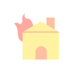 Poster - House, fire icon. Simple color vector elements of firefighters icons for ui and ux, website or mobile application
