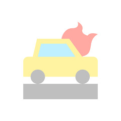 Poster - Car, fire icon. Simple color vector elements of firefighters icons for ui and ux, website or mobile application