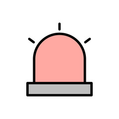 Poster - Siren, emergency icon. Simple color with outline vector elements of firefighters icons for ui and ux, website or mobile application