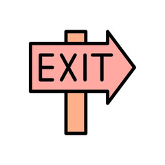 Poster - Sign, exit icon. Simple color with outline vector elements of firefighters icons for ui and ux, website or mobile application