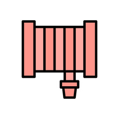 Poster - Hosepipe, fire icon. Simple color with outline vector elements of firefighters icons for ui and ux, website or mobile application
