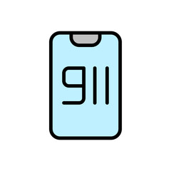 Fototapete - Phone, emergency icon. Simple color with outline vector elements of firefighters icons for ui and ux, website or mobile application