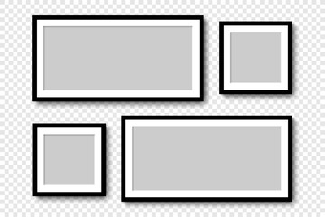 Wall Mural - photo frames. collection photo frames, isolated. template mockup photo frame different shapes. trans