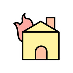 Poster - House, fire icon. Simple color with outline vector elements of firefighters icons for ui and ux, website or mobile application