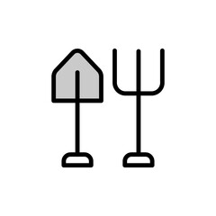 Poster - shovel, pitchfork icon. simple color with outline vector elements of agriculture icons for ui and ux