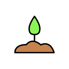 Poster - Soil, sprout icon. Simple color with outline vector elements of agriculture icons for ui and ux, website or mobile application