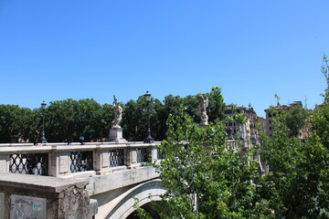 Wall Mural - scenic view of river tiber in rome italy