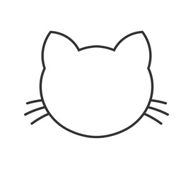 Wall Mural - cat head back shape line icon.