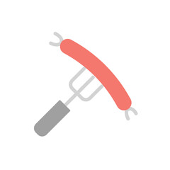 Poster - Food fork sausage icon. Simple color vector elements of America icons for ui and ux, website or mobile application