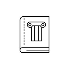 Poster - book, column icon. Simple line, outline vector elements of archeology for ui and ux, website or mobile application