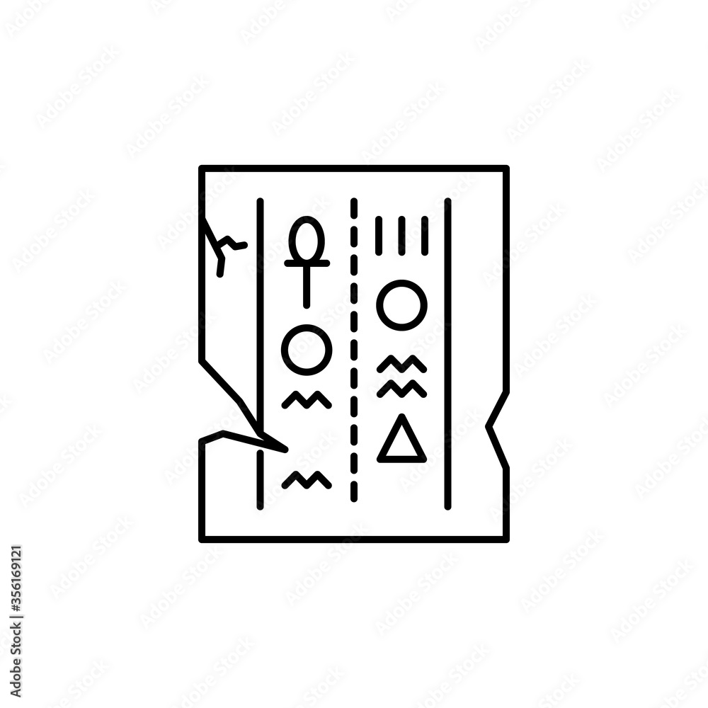 papyrus, hieroglyphs icon. Simple line, outline vector elements of ...