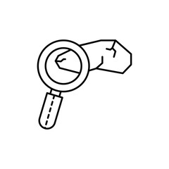 Poster - magnifier, stone icon. Simple line, outline vector elements of archeology for ui and ux, website or mobile application