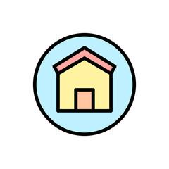 Poster - bubble house icon. Simple color with outline vector elements of bankruptcy icons for ui and ux, website or mobile application