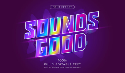 Poster - modern vibrant 3d text effect. editable font style