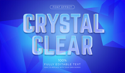 Poster - glass text effect. editable font style