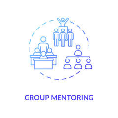 Wall Mural - Group mentoring concept icon. Collective mentorship model. Educational seminars, conferences and school programs idea thin line illustration. Vector isolated outline RGB color drawing