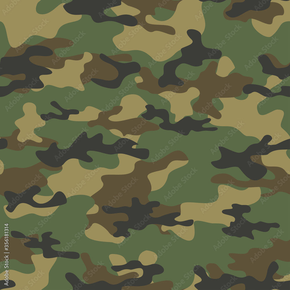 Camouflage seamless pattern army texture vector background classic ...