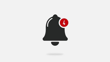Leinwandbilder - Gray ringing bell notification button motion graphics. Seamless looped cartoon