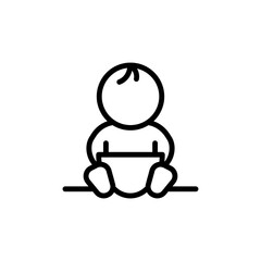Poster - Baby icon. Simple line, outline vector elements of Children's day icons for ui and ux, website or mobile application