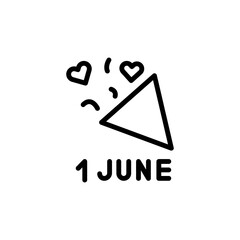 Poster - Confetti icon. Simple line, outline vector elements of Children's day icons for ui and ux, website or mobile application