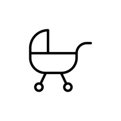 Poster - Baby stroller icon. Simple line, outline vector elements of Children's day icons for ui and ux, website or mobile application