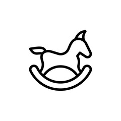 Poster - Rocking horse icon. Simple line, outline vector elements of Children's day icons for ui and ux, website or mobile application