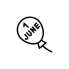 Poster - Balloon, 1 June icon. Simple line, outline vector elements of Children's day icons for ui and ux, website or mobile application