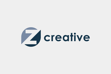 Leinwandbilder - Abstract Initial Letter Z Logo. Blue Circle Shape Combination with Negative Space Letter inside. Usable for Business and Technology Logos. Flat Vector Logo Design Template Element.