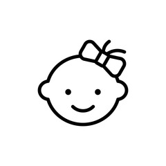 Poster - Baby, girl icon. Simple line, outline vector elements of Children's day icons for ui and ux, website or mobile application