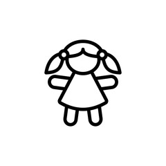 Poster - Doll icon. Simple line, outline vector elements of Children's day icons for ui and ux, website or mobile application