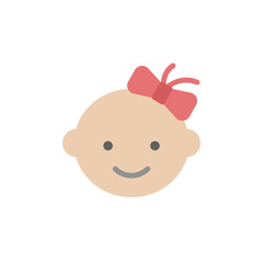 Poster - Baby, girl icon. Simple color vector elements of Children's day icons for ui and ux, website or mobile application