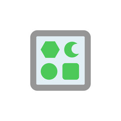 Poster - Shapes icon. Simple color vector elements of Children's day icons for ui and ux, website or mobile application