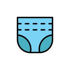 Poster - Baby diaper icon. Simple color with outline vector elements of Children's day icons for ui and ux, website or mobile application