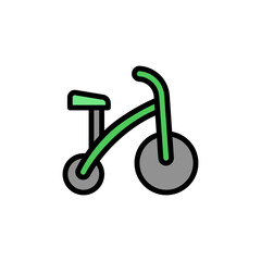 Poster - Tricycle icon. Simple color with outline vector elements of Children's day icons for ui and ux, website or mobile application