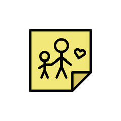 Poster - Paper, drawing icon. Simple color with outline vector elements of Children's day icons for ui and ux, website or mobile application