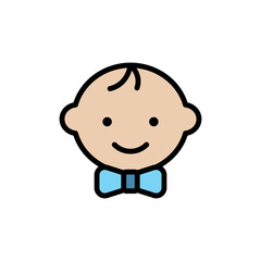 Poster - Baby, boy icon. Simple color with outline vector elements of Children's day icons for ui and ux, website or mobile application