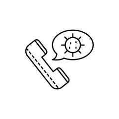 Fototapete - Phone, call, virus, chat icon. Simple line, outline vector elements of viral pandemic icons for ui and ux, website or mobile application