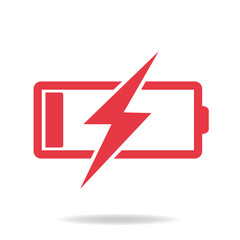 Aufkleber - Battery charging icon isolated on white background. Battery charging icon simple sign