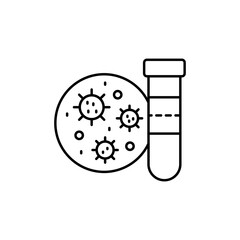 Poster - flask, coronavirus icon. simple line, outline vector elements of viral pandemic icons for ui and ux,