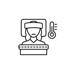 Aufkleber - Avatar, woman, thermometer icon. Simple line, outline vector elements of viral pandemic icons for ui and ux, website or mobile application