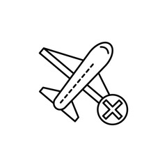 Poster - Airplane, prohibit icon. Simple line, outline vector elements of viral pandemic icons for ui and ux, website or mobile application