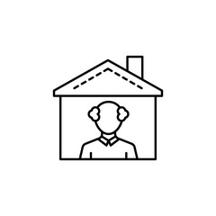 Poster - avatar, home, old man icon. simple line, outline vector elements of viral pandemic icons for ui and 